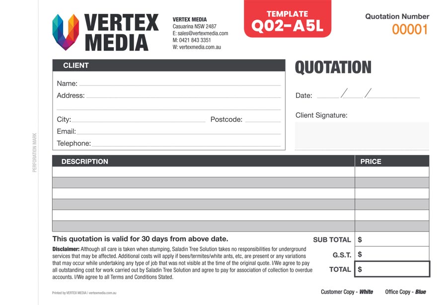 Q02-A5L Template | Quotation Book Design by VERTEX MEDIA