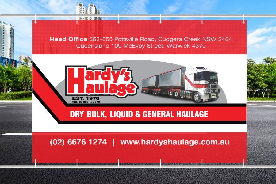 Banner Printing - Vinyl Mesh Banners | Discount Price - Australia Wide Fast Delivery | Hardys Haulage Signage