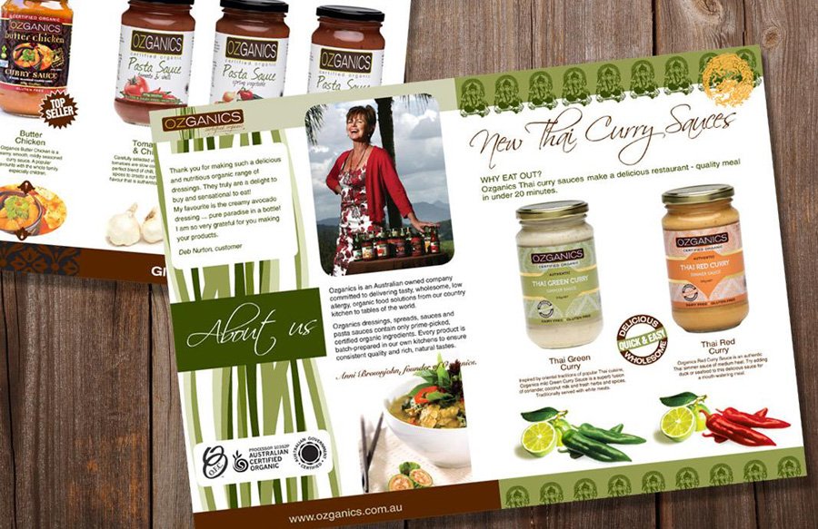 Brochure design print service - Express Delivery Australia Wide. Organic Food Theme by VERTEX MEDIA