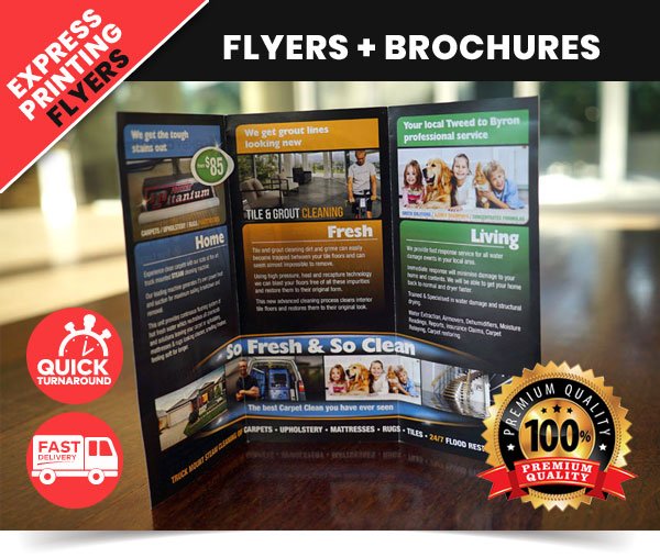 Fast delivered flyers and brochures to anywhere in Australia. Best flyer print quality with friendly service. Award winning print shop. Gold Coast, Tweed Heads, Tweed Coast.