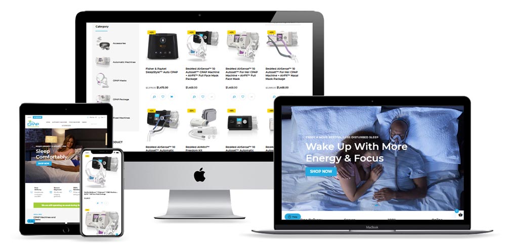 Web design portfolio CPAP Specialists Australia  | VERTEX MEDIA website design and hosting thumbnail