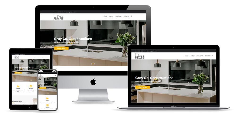 Web design portfolio GreyCo Construction | VERTEX MEDIA website design and hosting thumbnail