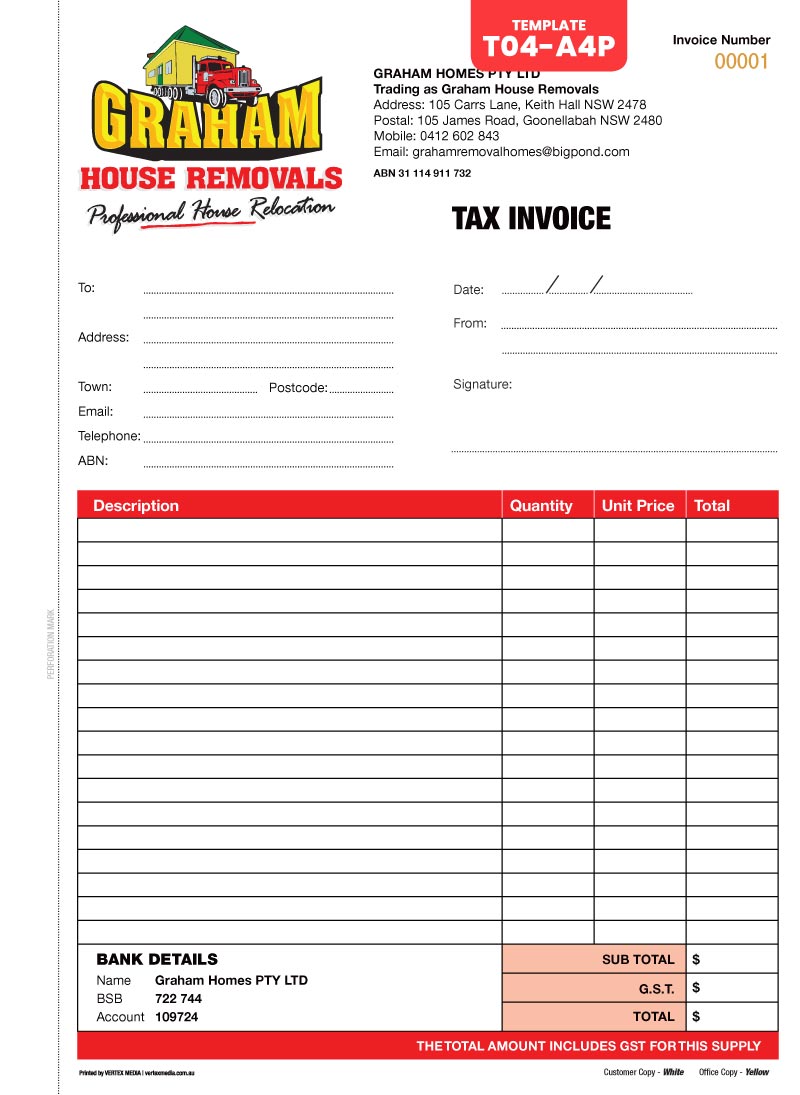T04-A4P Template | Tax Invoice Book – Portrait