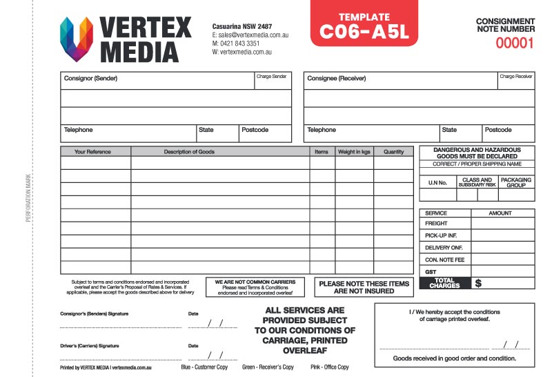 C06-A5L Template | Consignment Book Design by VERTEX MEDIA