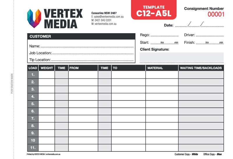 C12-A5L Template | Consignment Book Design by VERTEX MEDIA