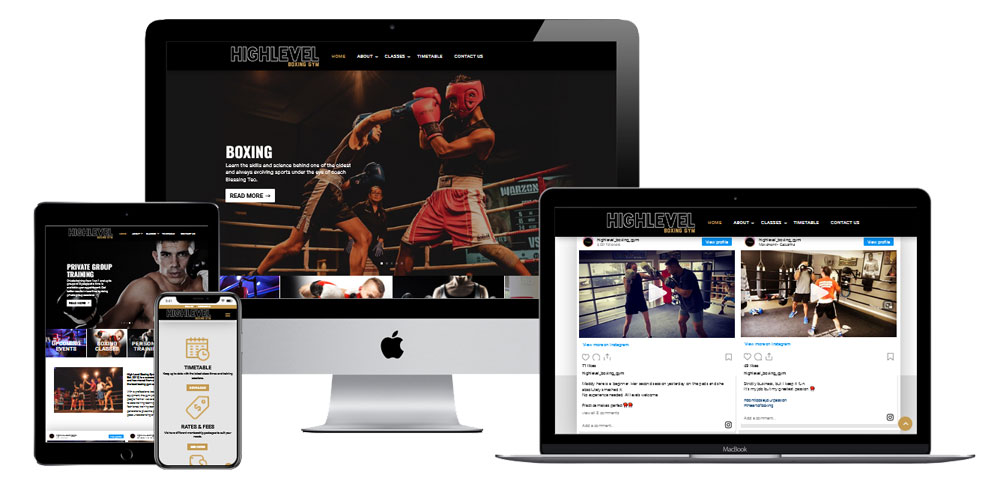 High Level Boxing Gym - Movement Casuarina NSW - Website design preview image