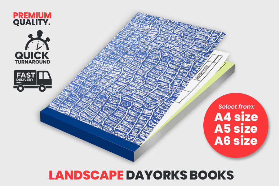 Premium Quality Dayworks Book Printing A4, A5, A6 Landscape Carbonless NCR Books