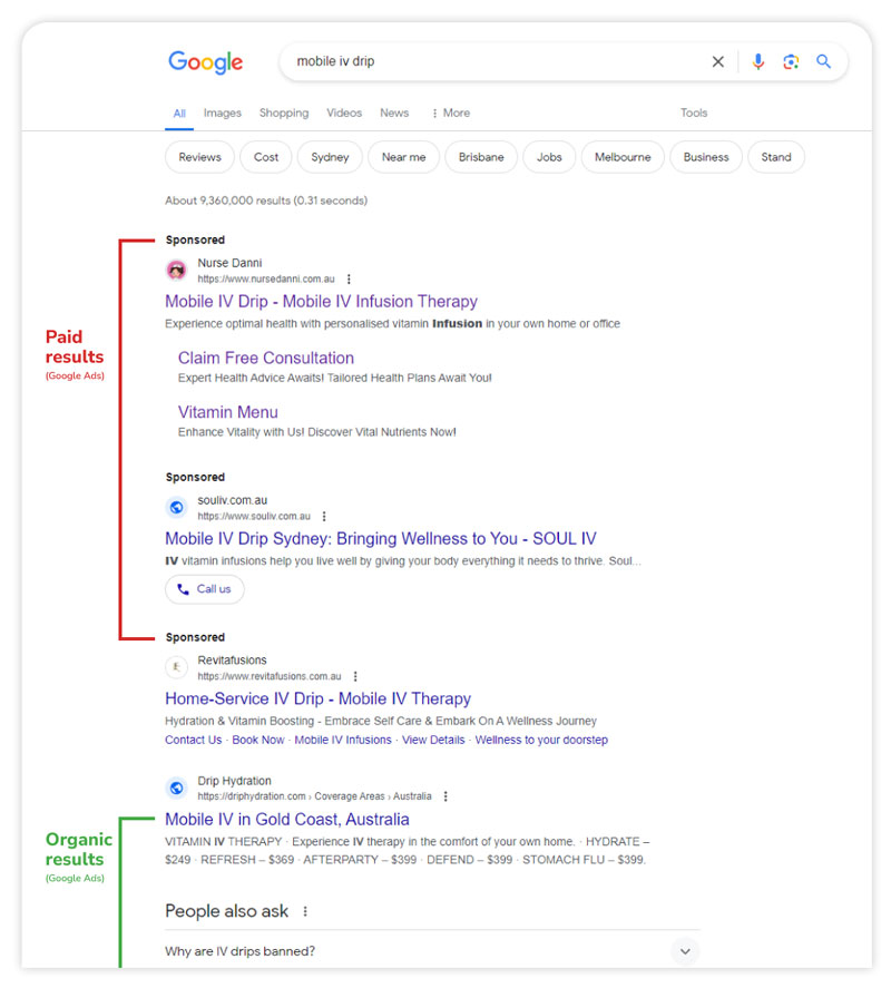Google Ads Paid Serach Results - Vertex Media Advertising Specialists